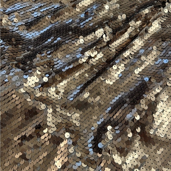 Bebe Bronze Low Back Sequin Cap Sleeve Mini Dress XS - Picture 5 of 10